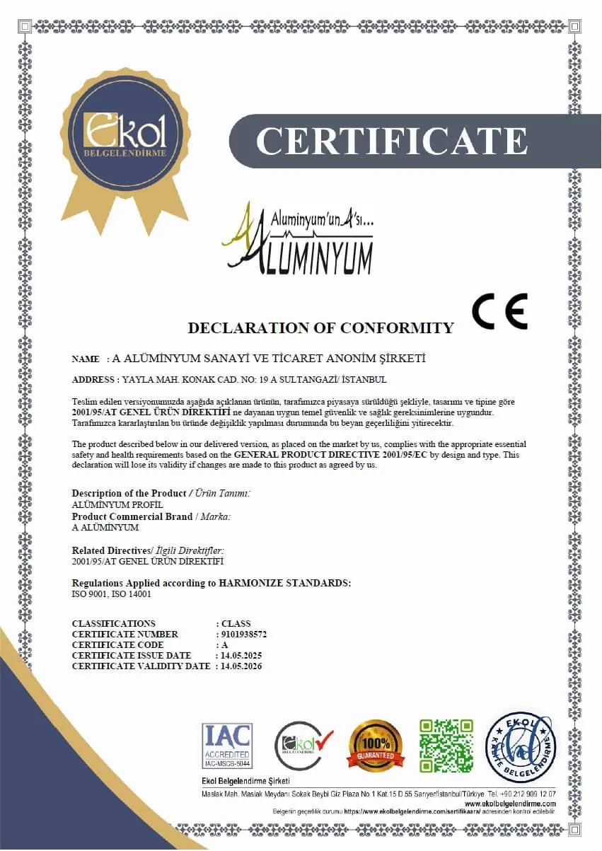 Declaration of Conformity certificate
